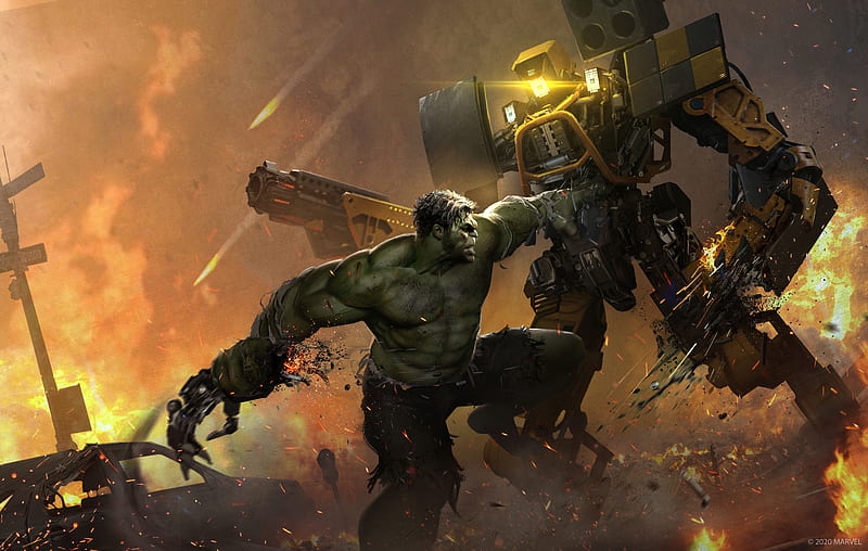 Smash Hulk Marvel's Avengers, HD wallpaper