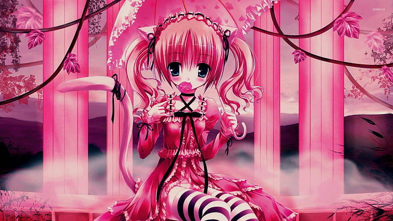 Kawaii Anime Girl In Pink Pillars, Nightmare Anime, HD wallpaper | Peakpx