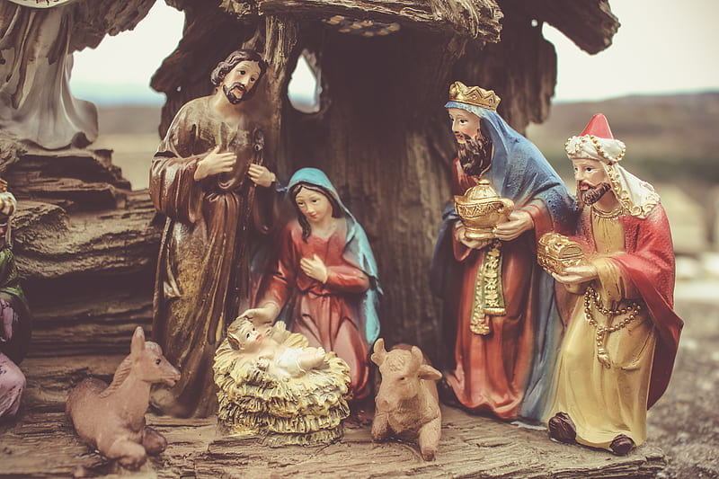 Mother Mary gave birth of Jesus Christ The Manger figurine, HD wallpaper