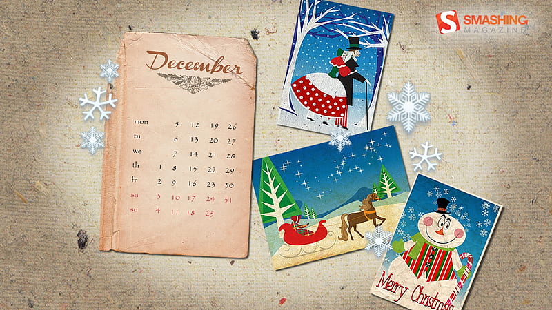 retro christmas-December 2011-Calendar, HD wallpaper