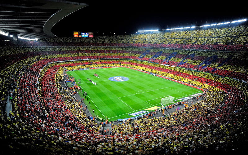 Camp Nou, football stadium, Barcelona, soccer, Spain, Europe, Barcelona stadium, Nou Camp, Barca, HD wallpaper
