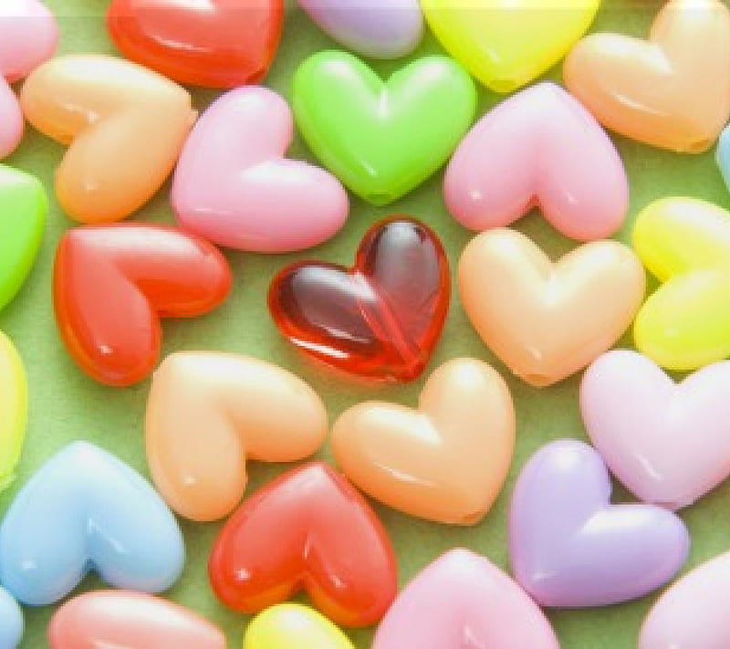 Colorful Heart, valentines day, love, colorful hearts, valentine, birtay, HD wallpaper