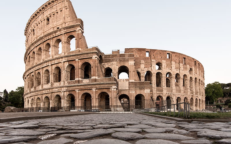 Colosseum, Rome, landmark, morning, sunrise, architectural monument, HD wallpaper