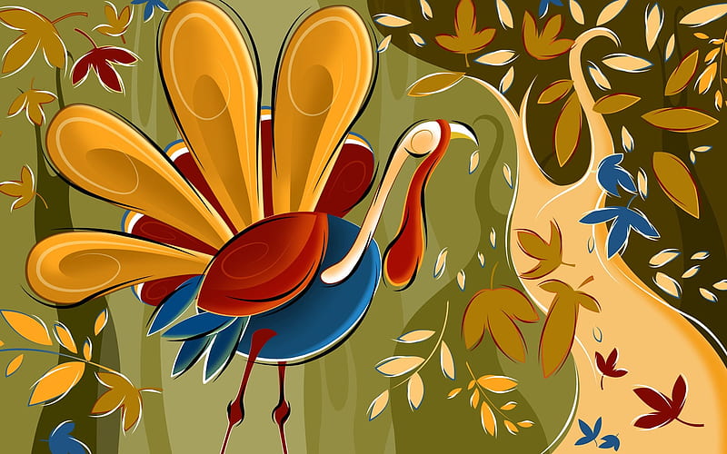 turkey - Thanksgiving illustration design, HD wallpaper