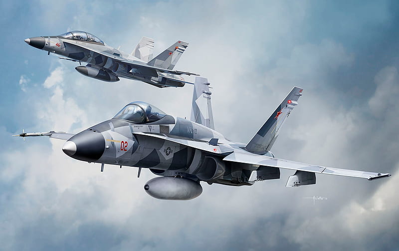 Jet Fighters, McDonnell Douglas F/A-18 Hornet, Aircraft, Jet Fighter, Warplane, HD wallpaper