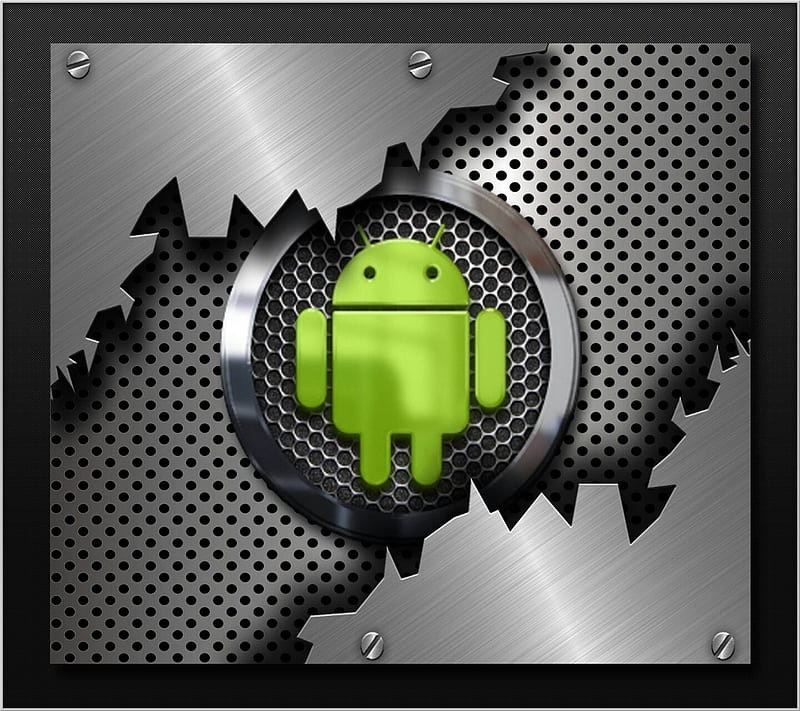 Android Logo, android, green, logo, logos, lol, steel, system, HD wallpaper