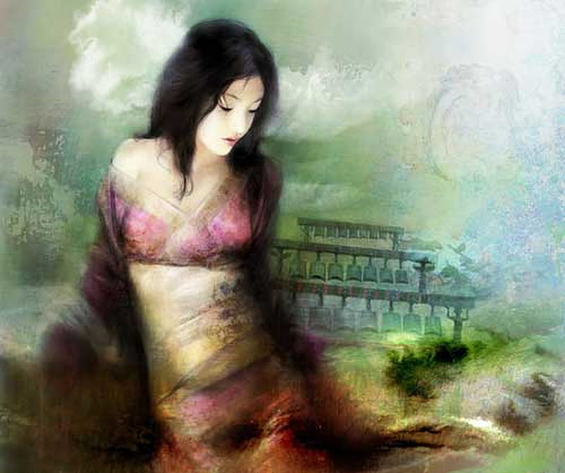 Weng Ziyang, beauty, chinese, girl, HD wallpaper