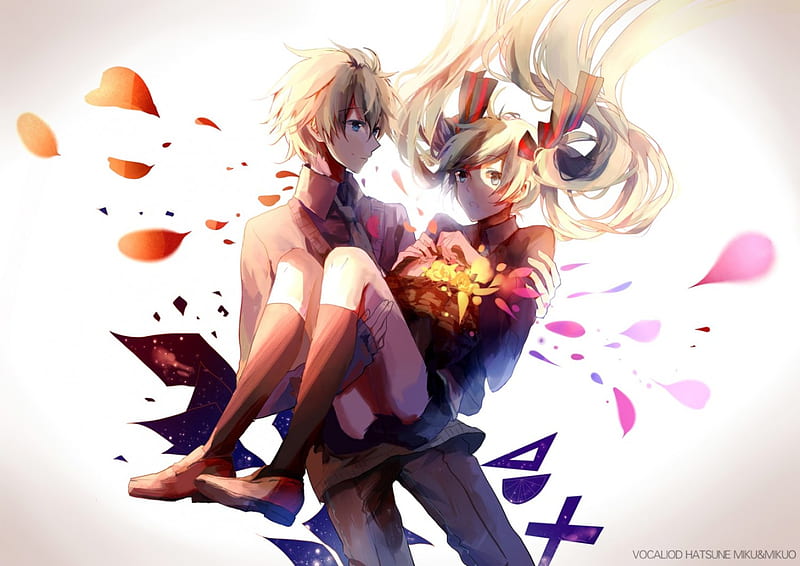 Vocaloid couple!, pretty, blush, game, sweet, lights, nice, anime, beauty,  anime girl, HD wallpaper | Peakpx