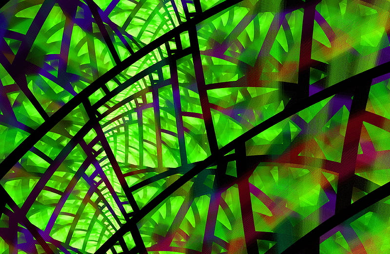 fractal, tangled, lines, net, abstraction, HD wallpaper