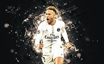 Neymar, black uniform, brazilian footballer, PSG FC, Ligue 1, Paris ...