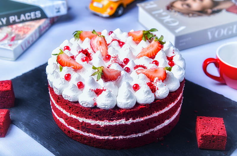 Food, Cake, Baking, Cream, Dessert, Strawberry, HD wallpaper