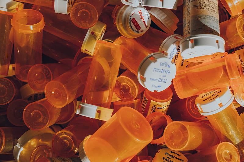 orange prescription bottle lot, HD wallpaper