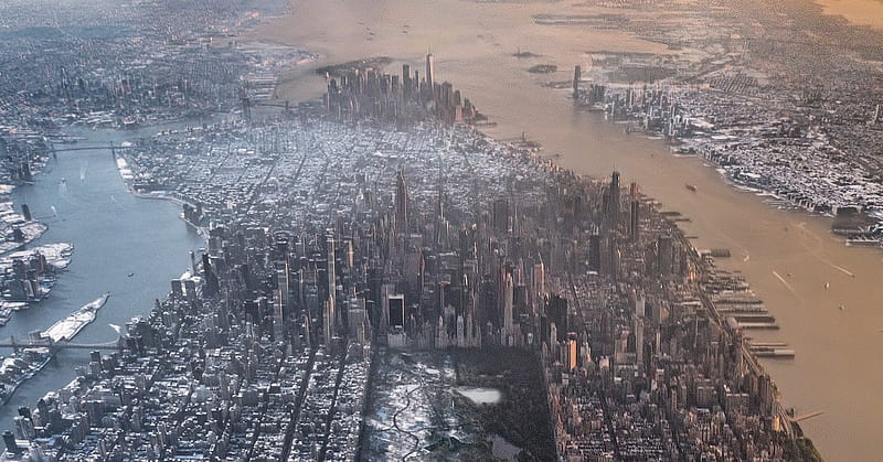 The Viral 'Half Summer, Half Winter' Manhattan Aerial, New York Summer, HD wallpaper