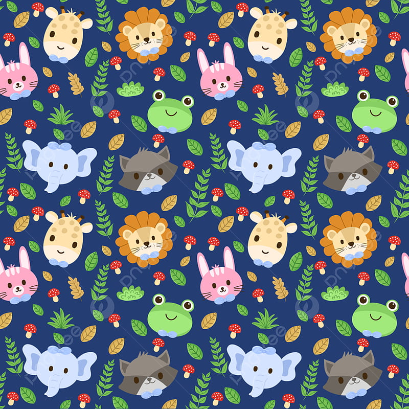 Seamless Pattern Cute Animal Background, Kids Pattern, Leaf, Animal Background for, HD phone wallpaper