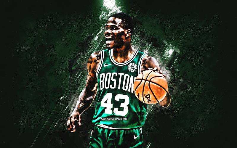 Javonte Green, NBA, Boston Celtics, green stone background, American Basketball Player, portrait, USA, basketball, Boston Celtics players, HD wallpaper