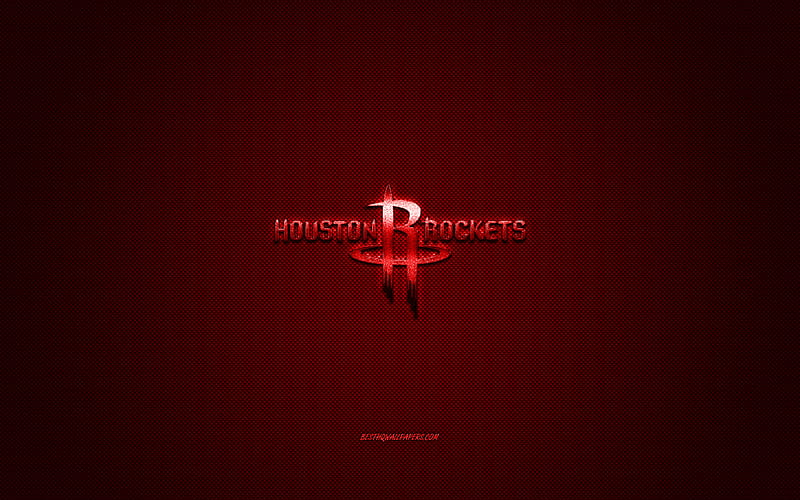 Houston Rockets, American basketball club, NBA, red logo, red carbon fiber background, basketball, Houston, Texas, USA, National Basketball Association, Houston Rockets logo, HD wallpaper