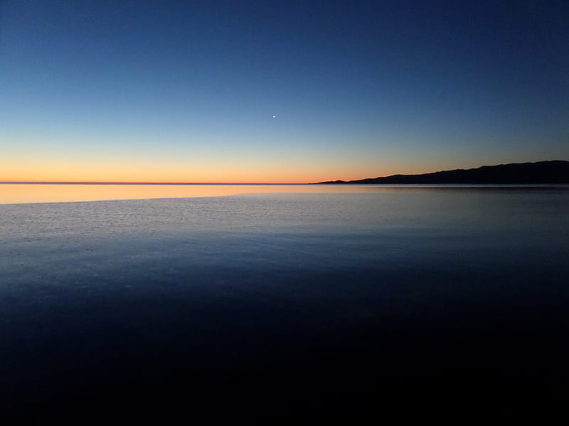 First light, ocean, sea, dawn, sunrise, morning, blue, HD wallpaper