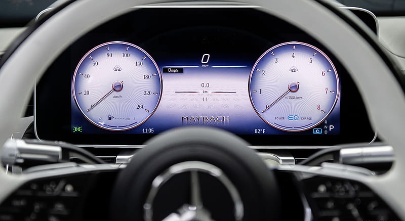 2021 Mercedes-Maybach S-Class (Color: Designo Crystal White / Silver Grey Pearl) - Digital Instrument Cluster , car, HD wallpaper