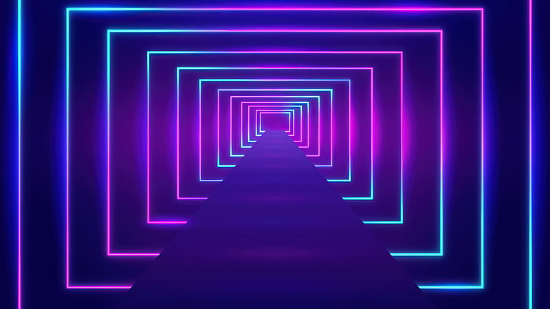 optical illustion, nested lines, infinity, neon lights, Abstract, HD wallpaper