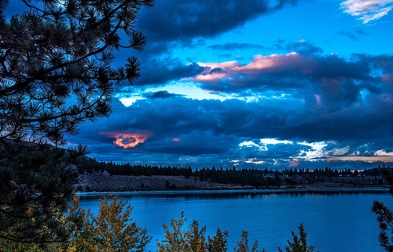 June Lake, California, sky, trees, clouds, landscape, HD wallpaper | Peakpx