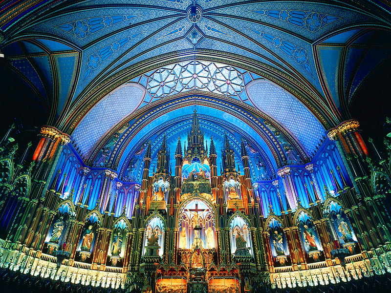 Blue Cathedral, cathedral, blue, HD wallpaper