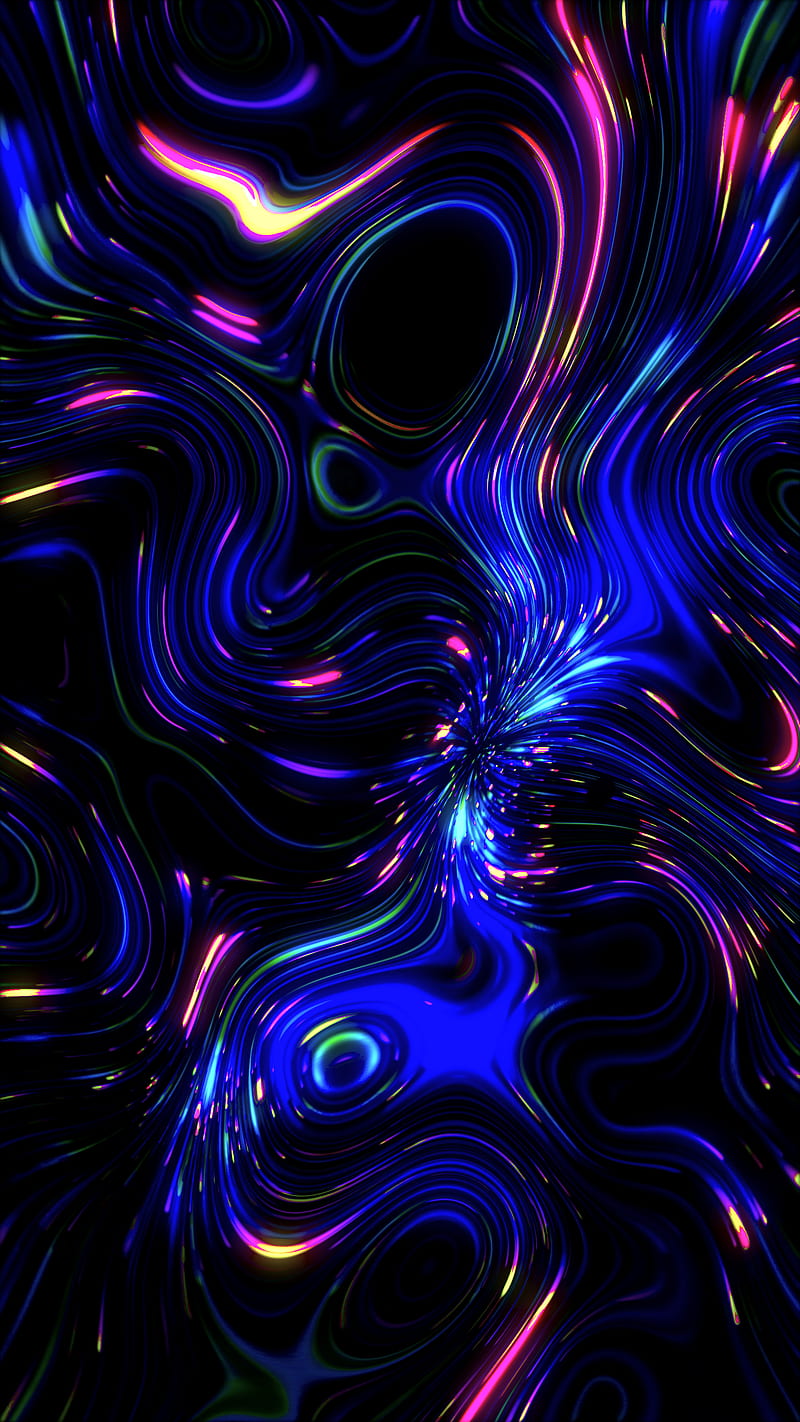 3D Abstract Tubes On Amoled Background 4K Phone Wallpaper