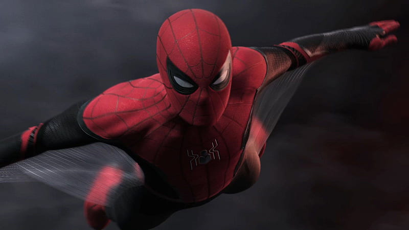 Spider Man Far From Home Red Spider Man With Gray Background Spider Man Far From Home, HD wallpaper