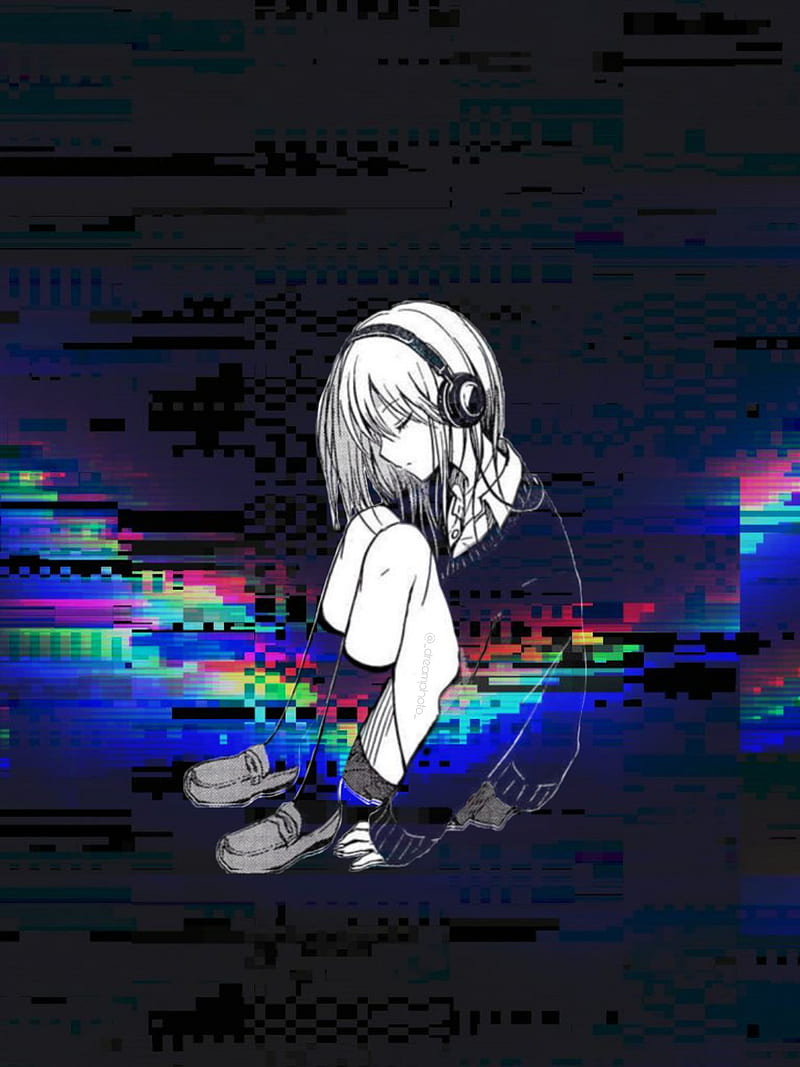 Anime Girl Depressed Glitch Wallpapers  Wallpaper Cave