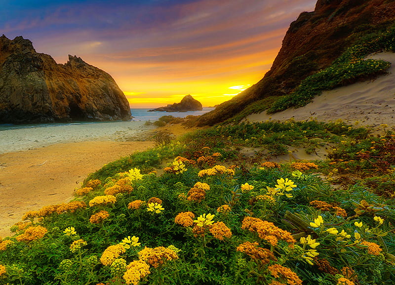 California USA R Crag Nature sunrise and sunset, HD wallpaper