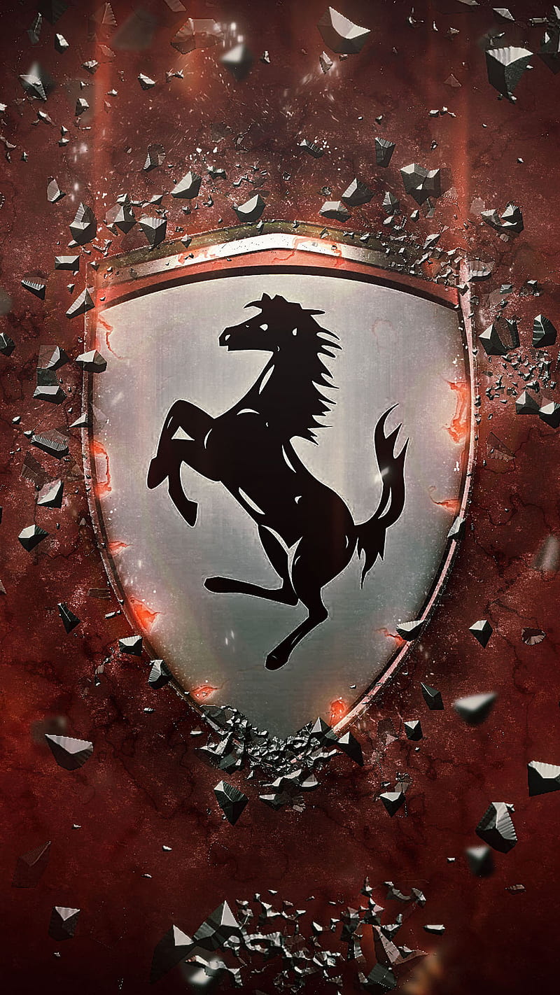 Ferrari Logo , ferrari logo, sports logo, car, brand logo, HD phone wallpaper