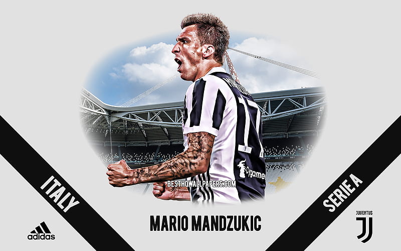 Mario Mandzukic, Juventus FC, Croatian football player, striker, Allianz Stadium, Serie A, Italy, football, Mandzukic, HD wallpaper