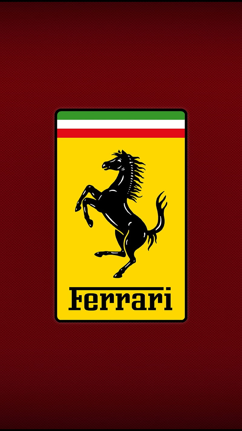 Ferrari, auto, car, carbon, emblem, horse, logo, HD phone wallpaper