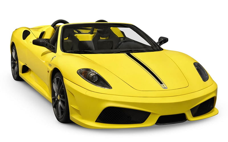Ferrari 16M Scuderia Spider, yellow, spider, ferrari, car, HD wallpaper