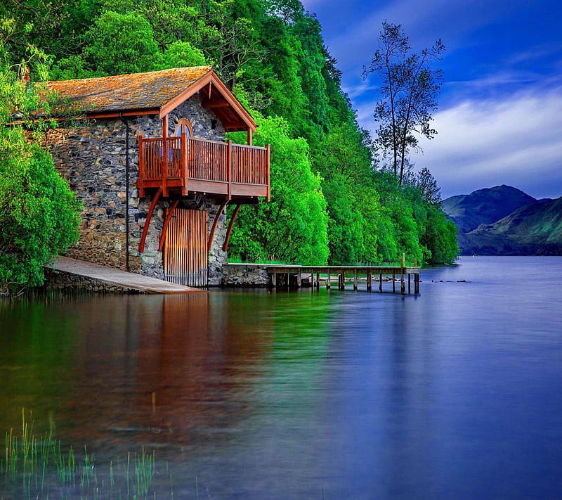 Lake house, bonito, cute, look, nice, HD wallpaper