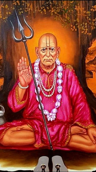 Swami Samarth, Pink Kafni, guru, devotional, spiritual, HD phone wallpaper  | Peakpx