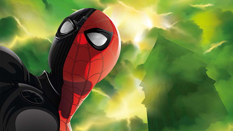 Spiderman Black Red, spiderman, superheroes, artwork, digital-art, HD wallpaper