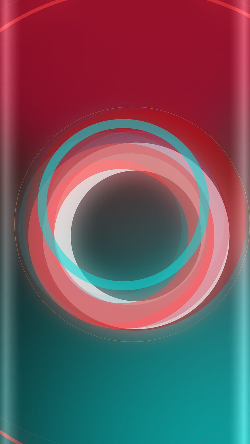 Abstract, circles, edge style, green, red, s7, s8, HD phone wallpaper