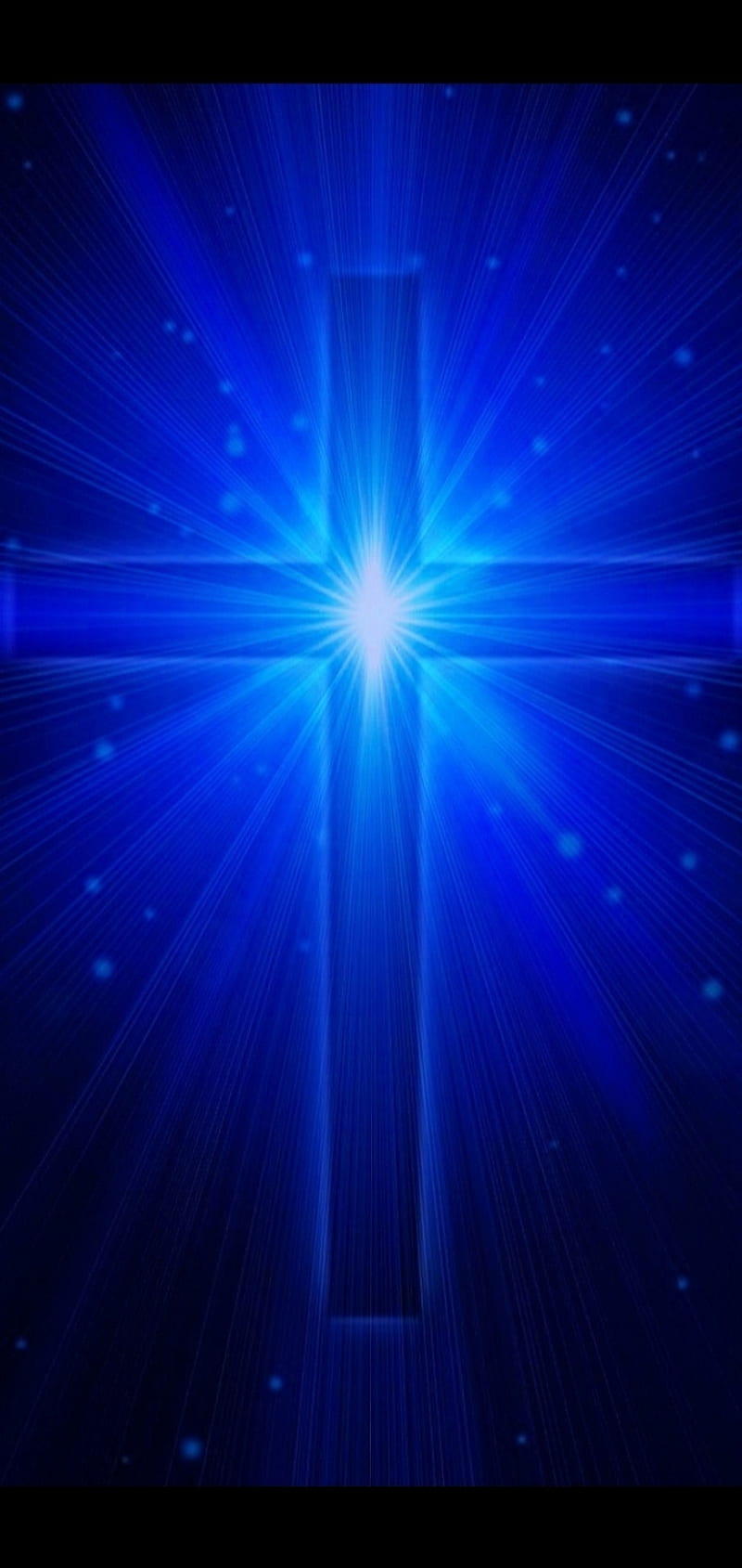 Blue Cross Glow, blue, christ, cross, crosses, digital, edge, glow, jesus, light, lights, HD phone wallpaper
