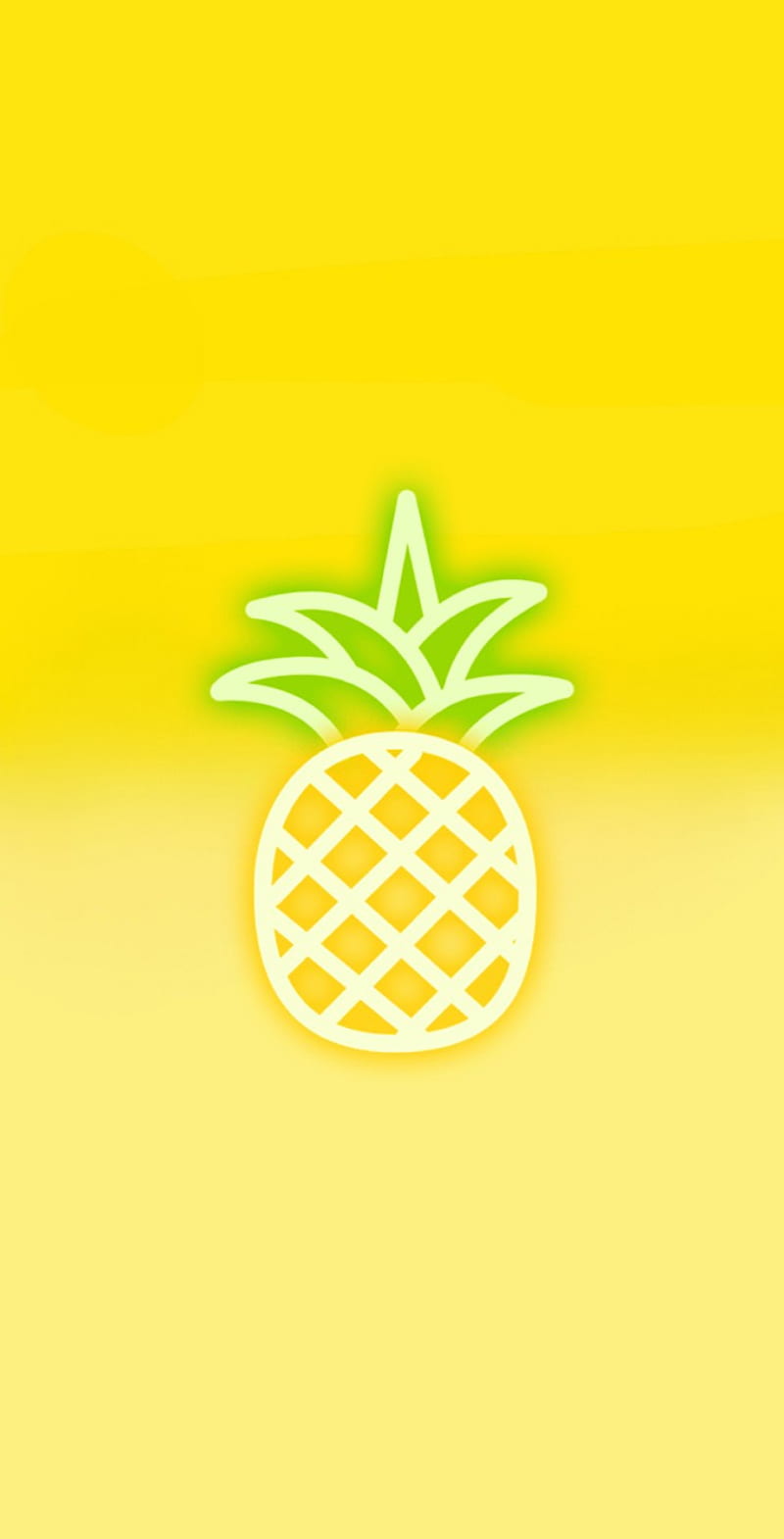 Neon pineapple, yellow, background, tumblr, HD phone wallpaper
