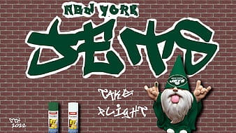 New York Jets Logo Painted On Wall HD wallpaper