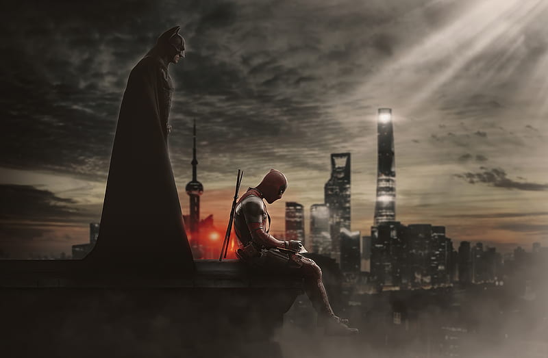 Deadpool And Batman , deadpool, batman, superheroes, artwork, artist, behance, HD wallpaper
