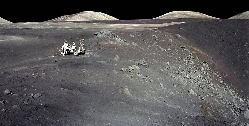 Apollo 17 at Shorty Crater, cool, space, apollo, fun, noon, HD wallpaper
