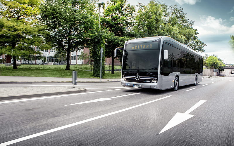 Mercedes-Benz eCitaro road, 2018 buses, eCitaro, passenger transport, Mercedes, HD wallpaper