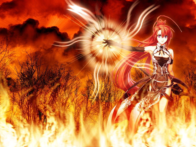 fire Killing Spree Anime girls Red dress Magic HD Wallpapers  Desktop  and Mobile Images  Photos
