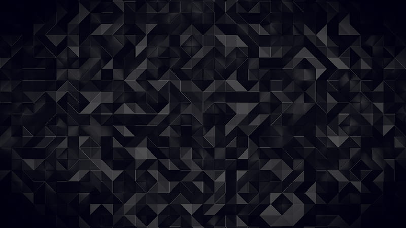 Black Polygons, 2018, dark, effect, gray, green, mass, new, shapes, HD wallpaper