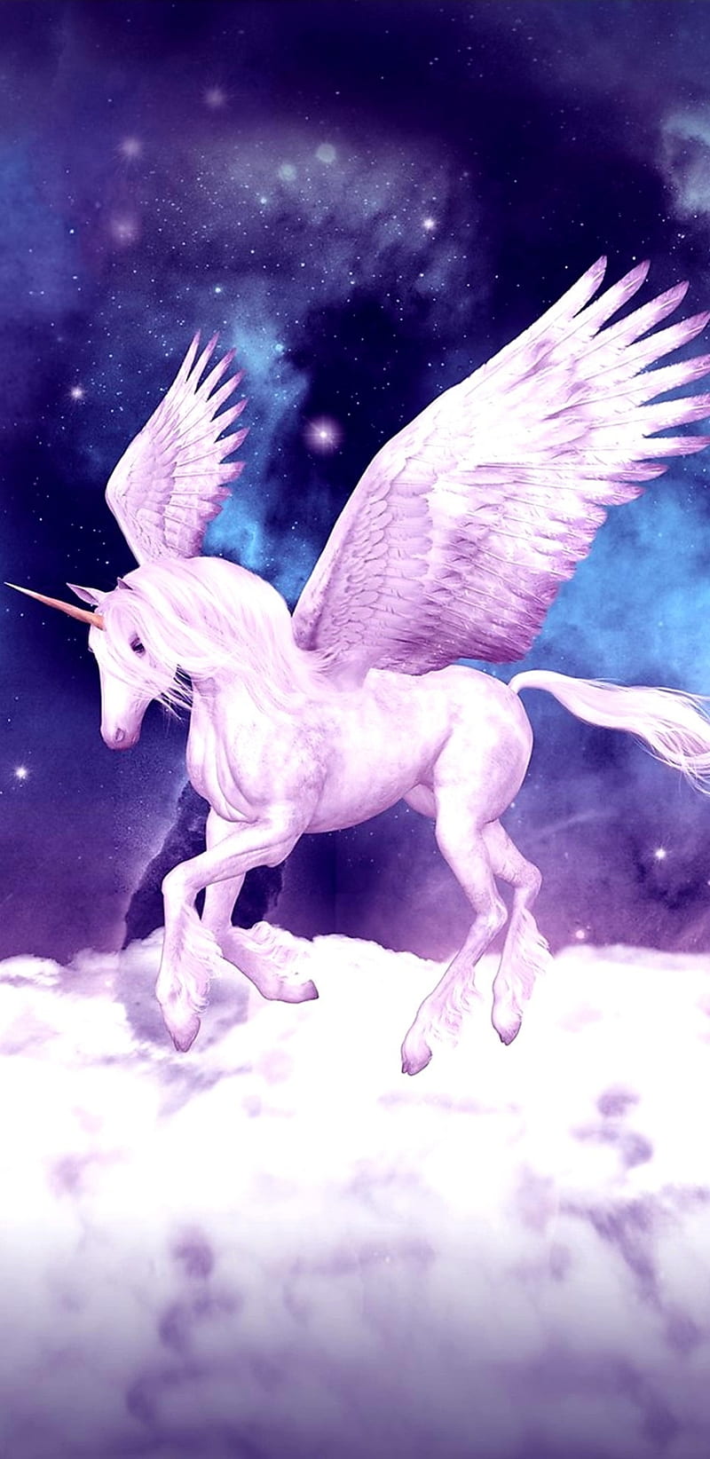 Cloudy Unicorn, fantasy, girly, pretty, unicorn, HD phone wallpaper ...