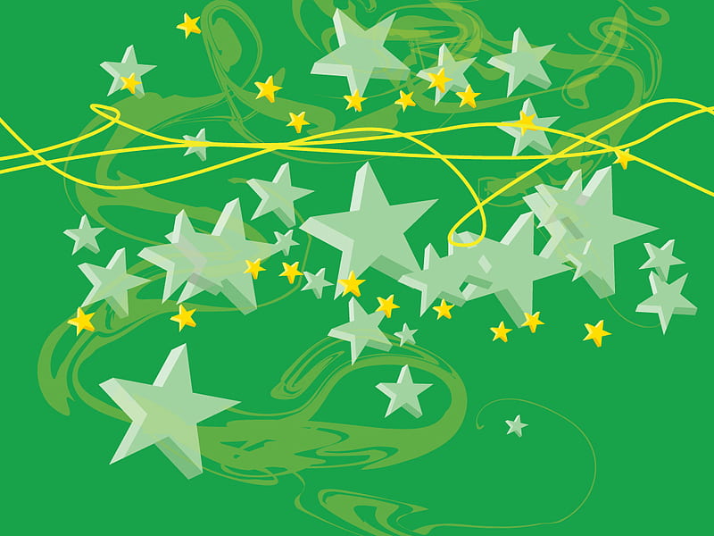 Green stars, yellow, stars, paint, green, HD wallpaper Green stars, yellow, stars, paint, green, HD wallpaper