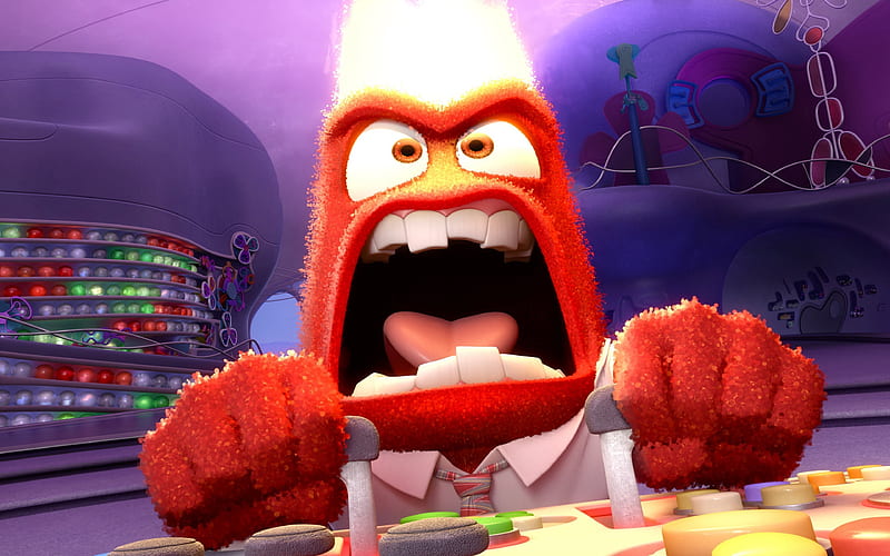 anger, puzzle, inside out, characters, pixar, HD wallpaper