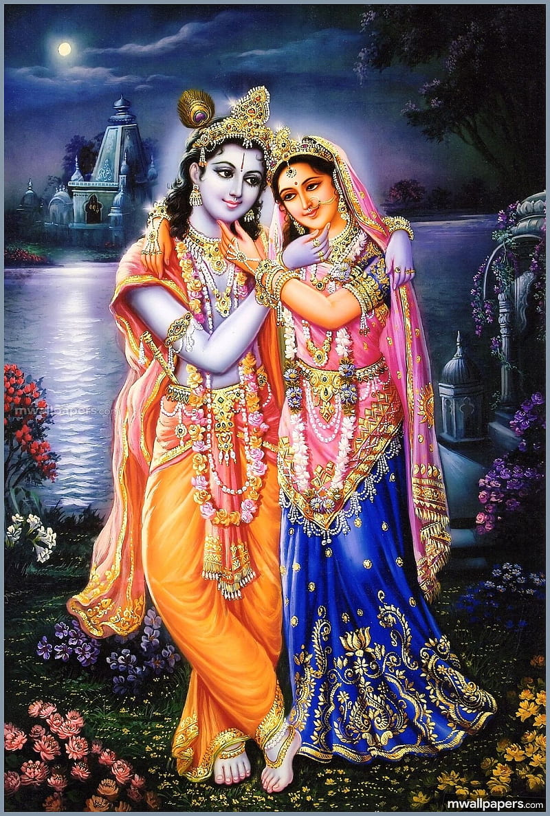 Radhe Krishna, couple, god, love, HD phone wallpaper | Peakpx
