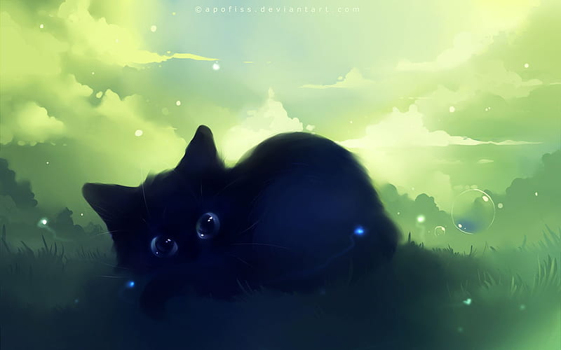 Anime Green Cat Eyes, Cat with Green Eyes, HD wallpaper | Peakpx